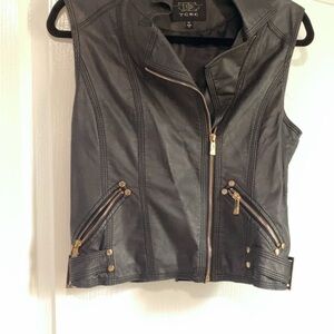 TCEC Black Vest with Gold Zipper Details